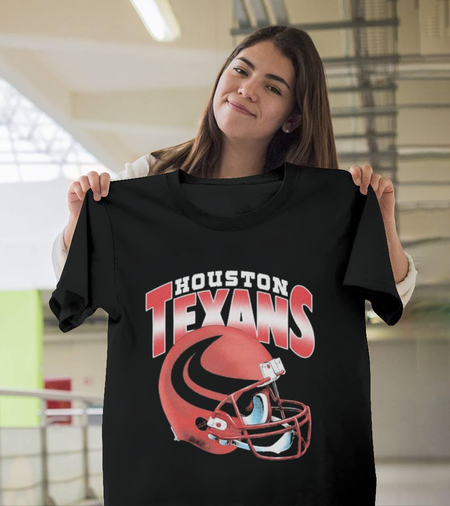 Houston Texans Gradient Helmet Football Gear T-Shirt