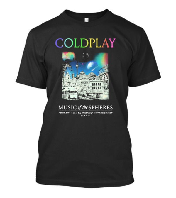 COLDPLAY Music Of The Spheres Aug 21-25 2024 Ernst Happel Stadion Vienna Austria T-Shirt