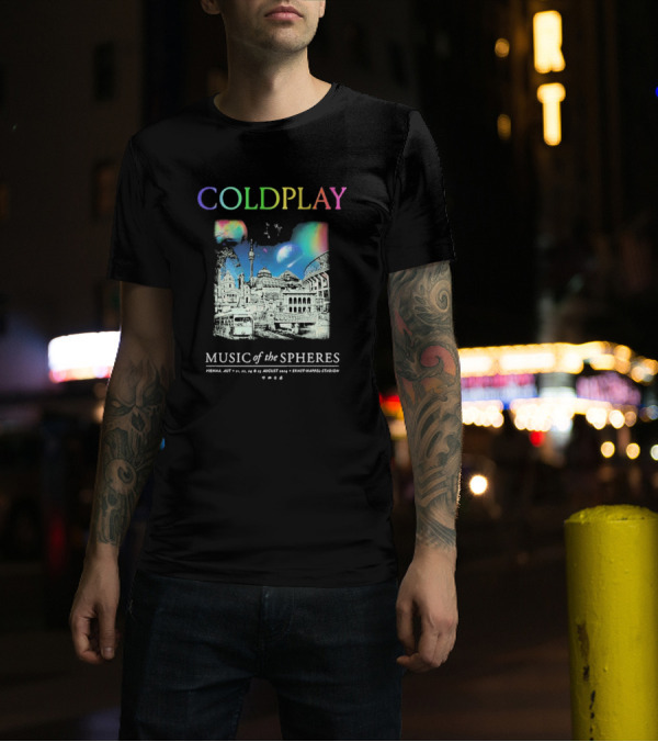COLDPLAY Music Of The Spheres Aug 21-25 2024 Ernst Happel Stadion Vienna Austria T-Shirt