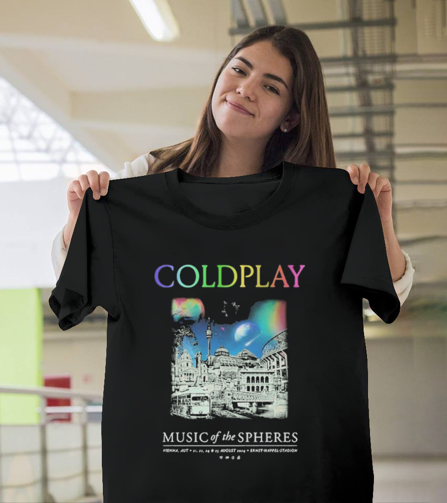 COLDPLAY Music of the Spheres Aug 21-25 2024 Ernst Happel Stadion Vienna Austria T-Shirt