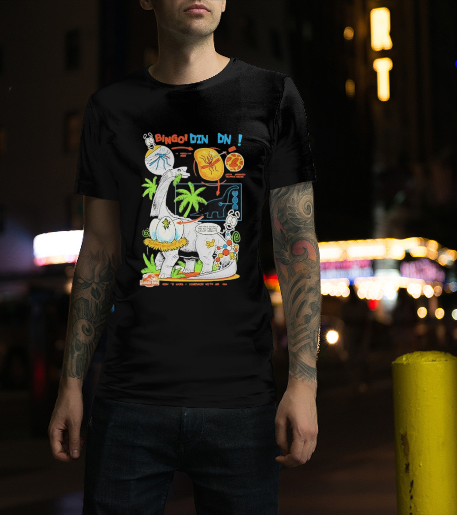 Jurassic Park How To Make A Dinosaur With Mr. DNA Bingo Dino DNA T-Shirt