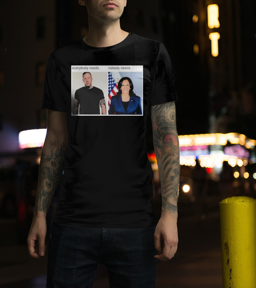 Everybody Needs Nobody Needs American Flag Tattoo Jacket T-Shirt