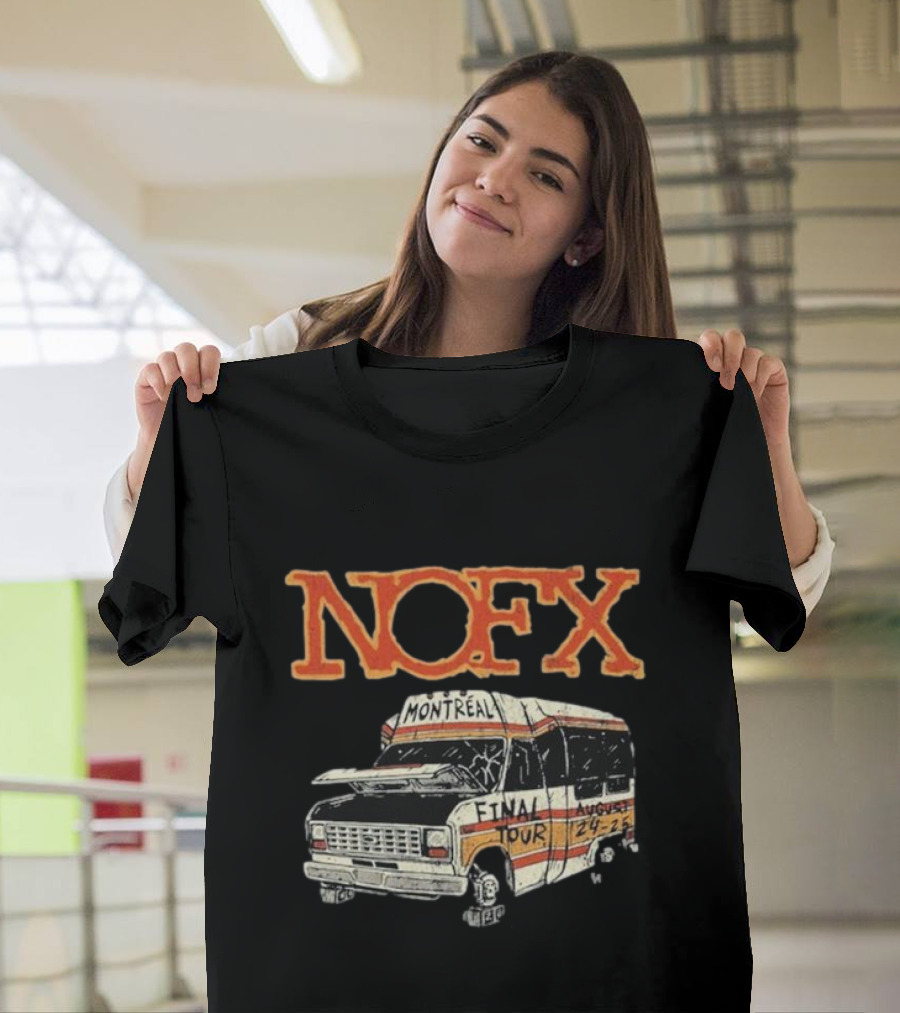 NOFX Final Tour August 24-25 2024 Parc Olympique Montreal QC Bus T-Shirt