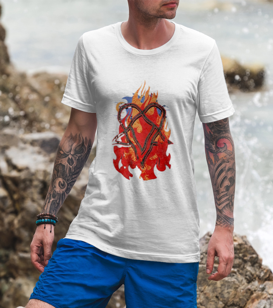 Ville Valo Heartagram Flames Touched By Fire T-Shirt