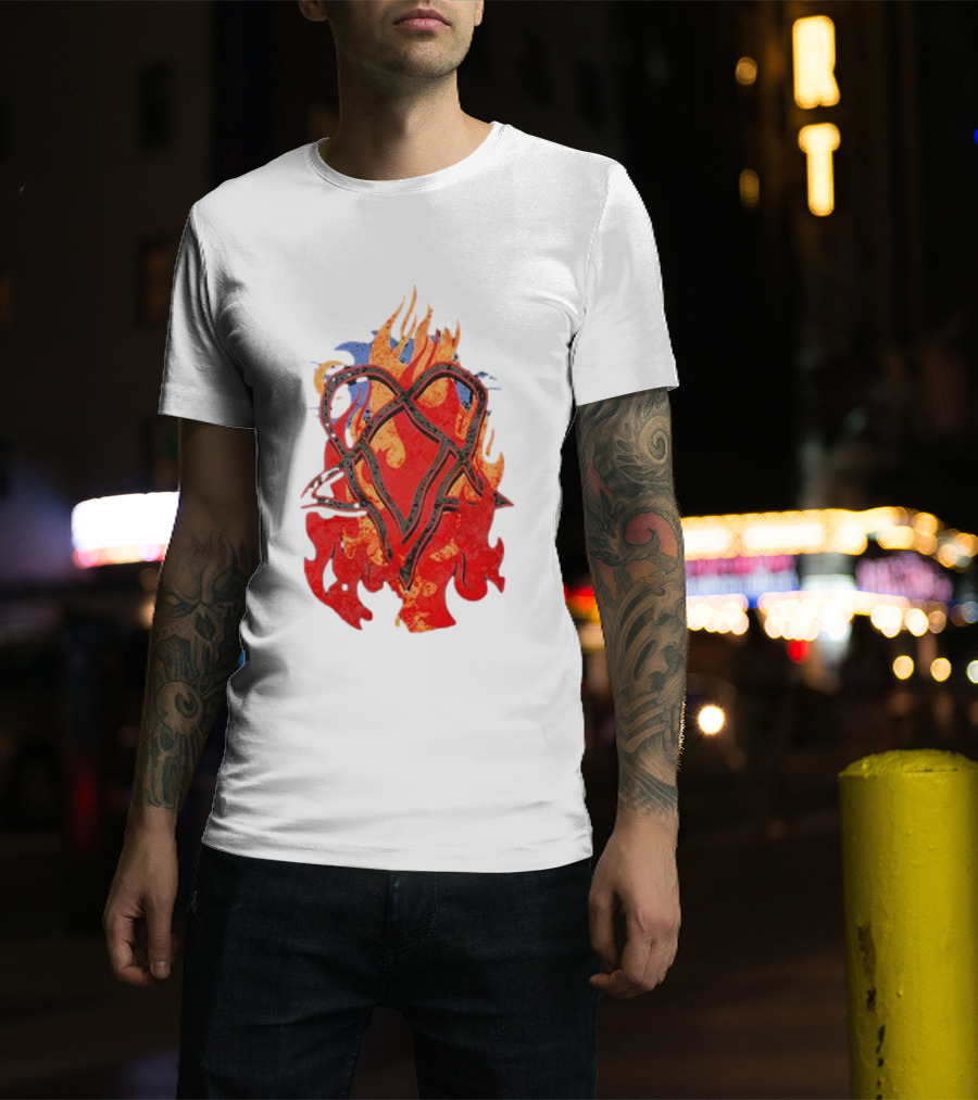 Ville Valo Heartagram Flames Touched By Fire T-Shirt
