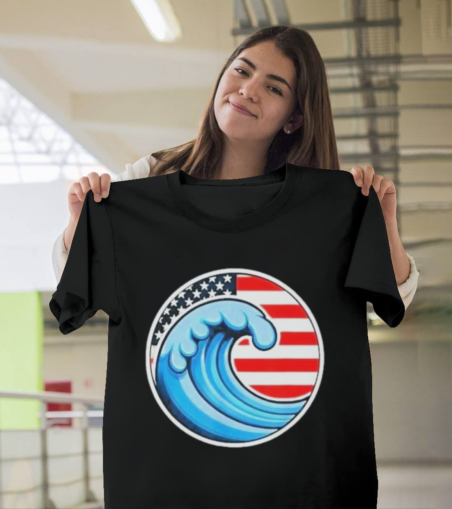 Vote Blue Democrat Election 2024 Blue Wave U.S. Flag Democracy T-Shirt