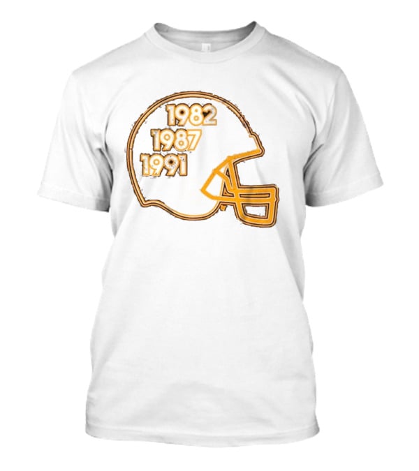 Washington Football Glory Years 1982 1987 1991 Helmet T-Shirt