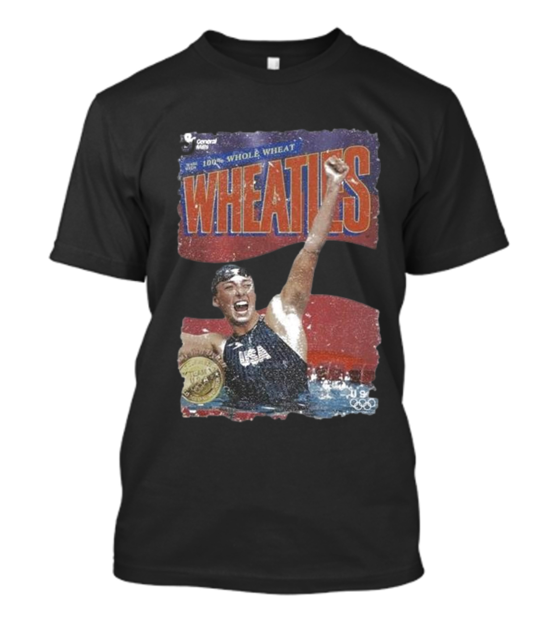 100% Whole Wheat Wheaties USA Olympics 1996 Champion T-Shirt