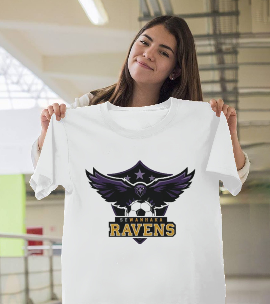 Sewanhaka Ravens Soccer Team Logo Emblem T-Shirt