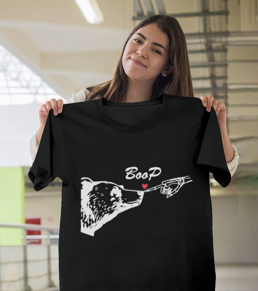 Bear Skeleton Boop Bear Halloween With Heart Touch Boop T-Shirt