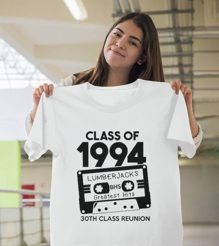 Class Of 1994 Lumberjacks BHS Greatest Hits 30th Class Reunion Cassette Tape T-Shirt