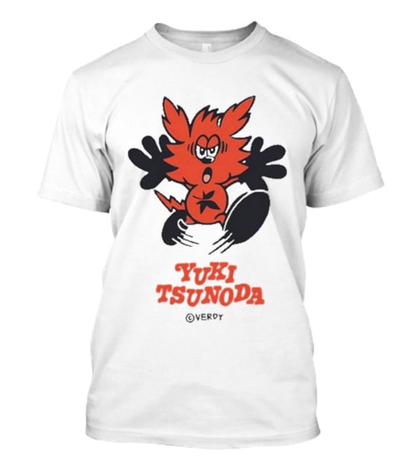 Yuki Tsunoda × Verdy Collaboration Black Tee With Red Cartoon Character T-Shirt