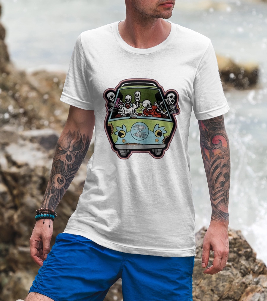 Deadbeats Inc Skeletons In Van T-Shirt