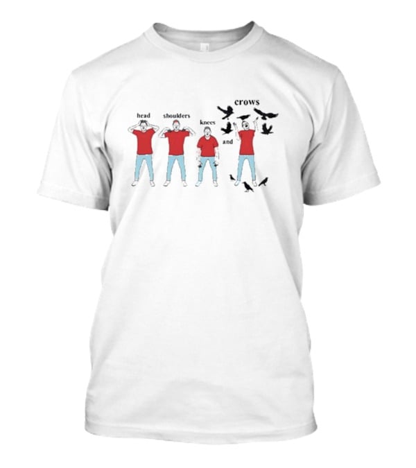 Heads Shoulders Knees And Crows Silhouette Dance Moves And Flying Birds T-Shirt