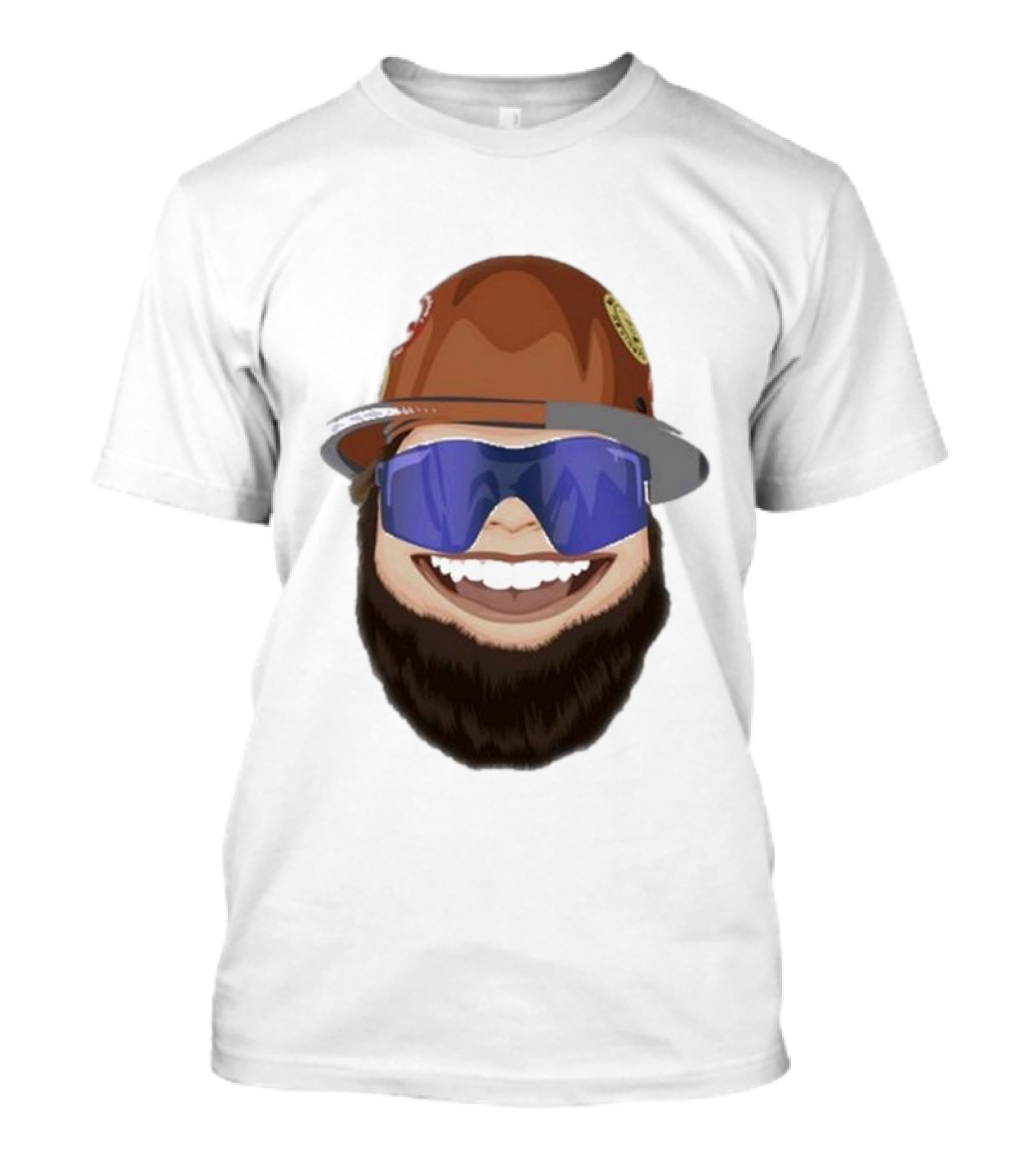 Ricky And The Boss Bearded Smiling Face With Sunglasses And Hard Hat T-Shirt
