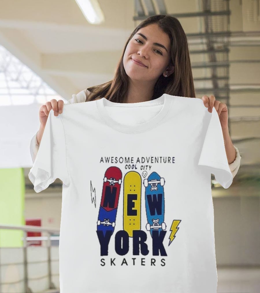 Awesome Adventure New York Skaters Cool City Lightning T-Shirt