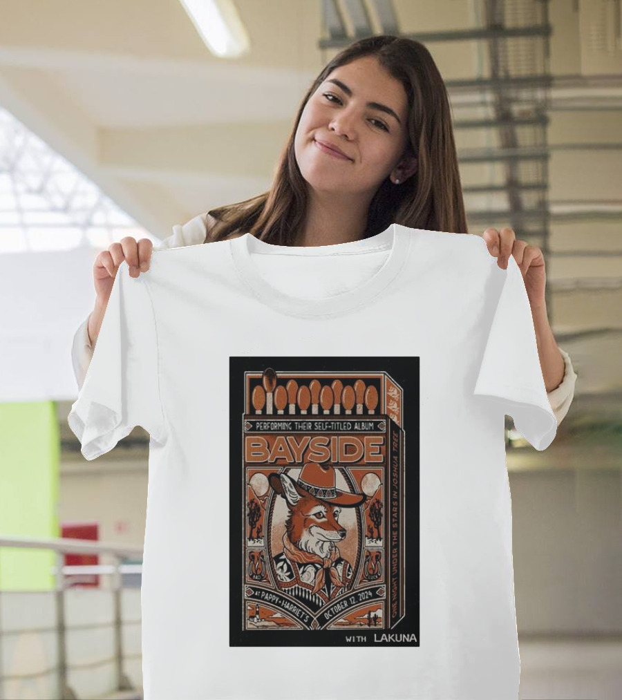 Bayside October 12 2024 Pappy and Harriet's Joshua Tree with Lakuna Self-Titled Album Performance T-Shirt