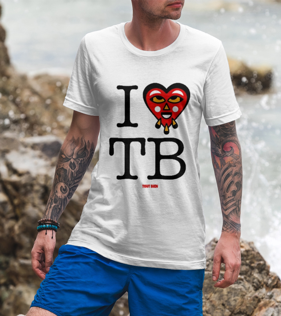 I Love TB Tout Bien Heart Face T-Shirt