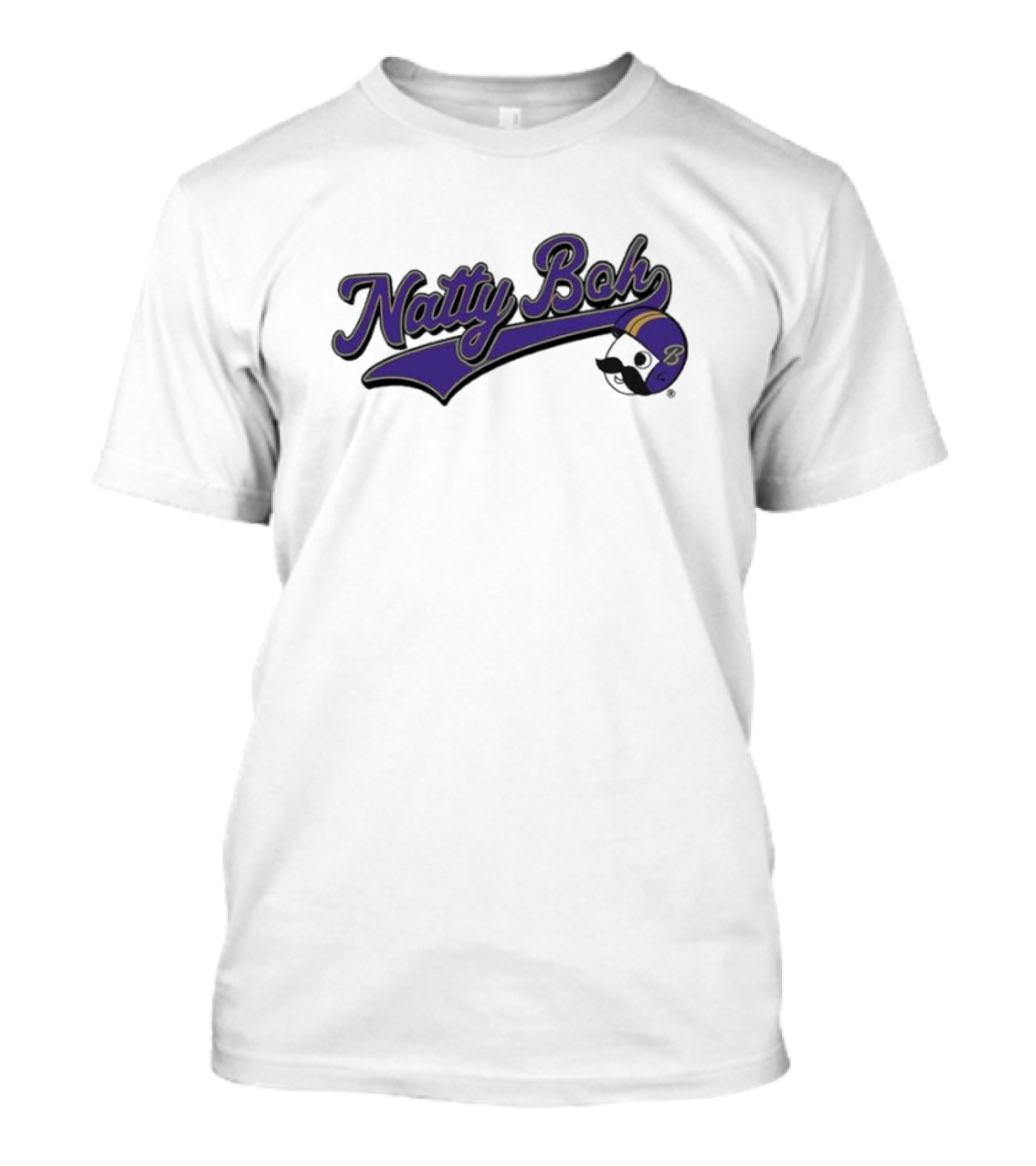 Natty Boh Purple Script With Football Helmet T-Shirt