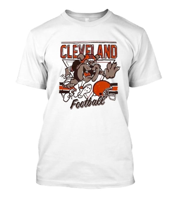 Cleveland Browns Cartoon Dawg With Helmet Football T-Shirt
