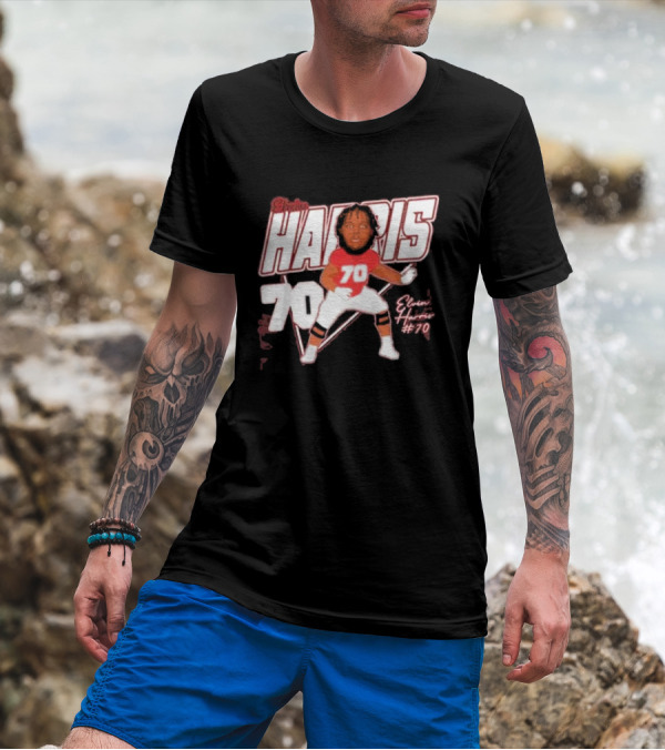 Elvin Harris 2024 #70 New Mexico Lobos Football Star Caricature T-Shirt