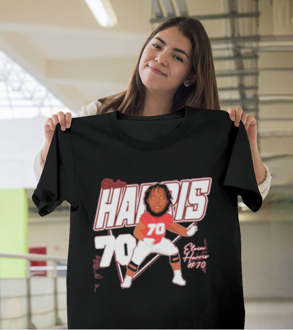 Elvin Harris 2024 #70 New Mexico Lobos Football Star Caricature T-Shirt