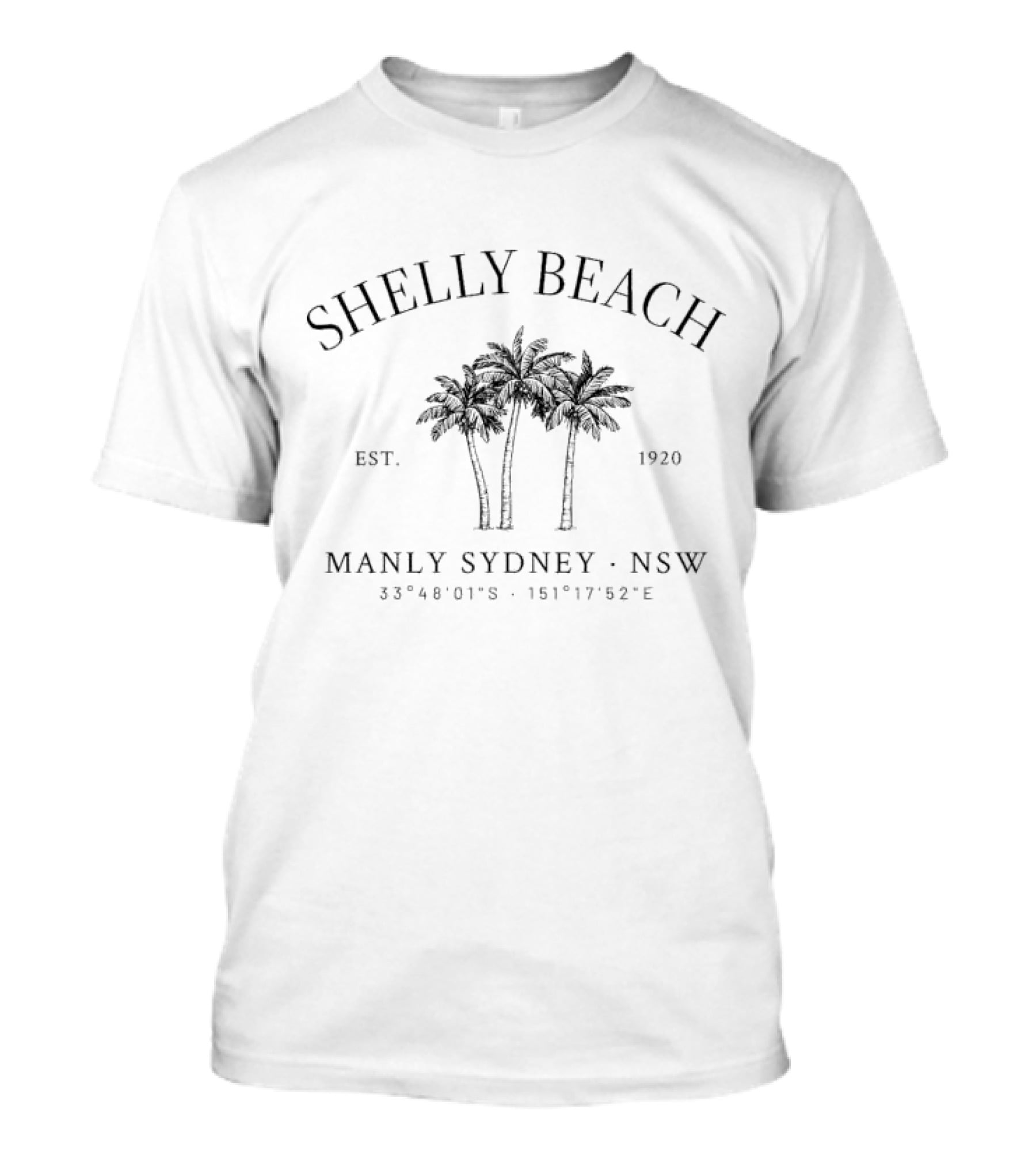 Shelly Beach Manly Sydney NSW Est 1920 Coordinates 33°48'01S 151°17'52E T-Shirt