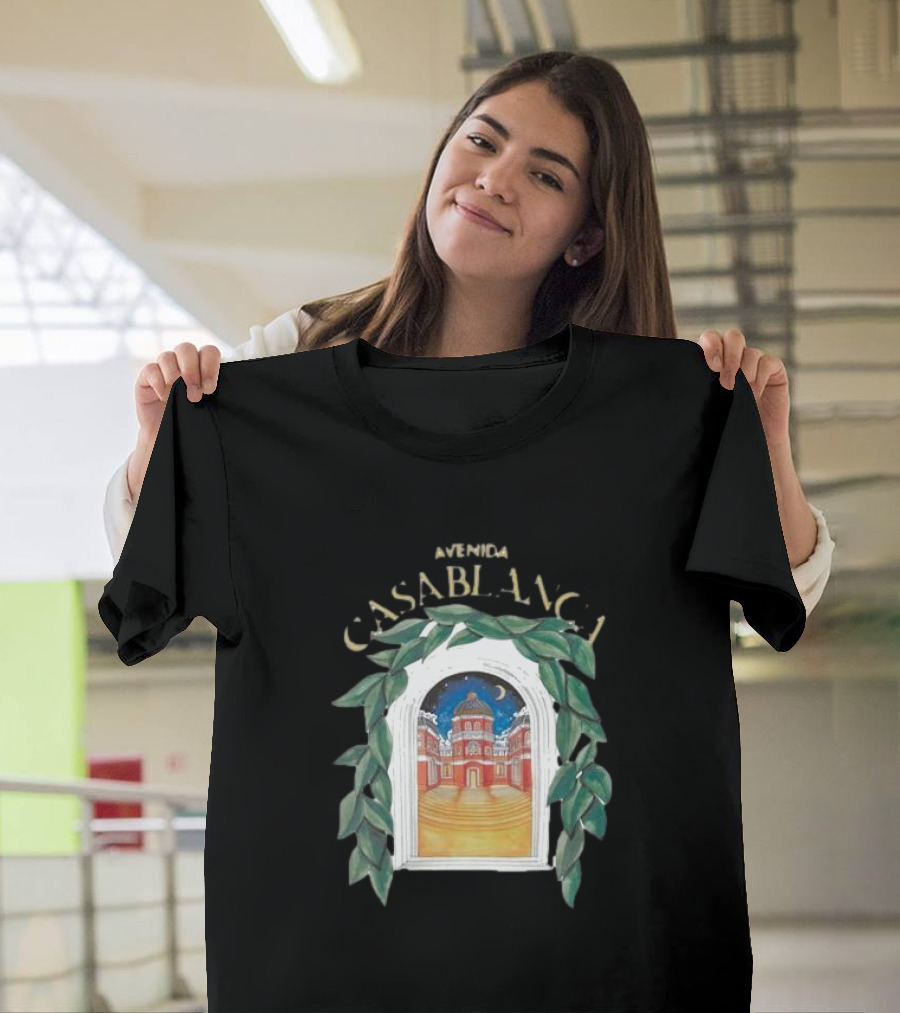 Casablanca Avenida Night Scene With Moonlit Architectural View T-Shirt