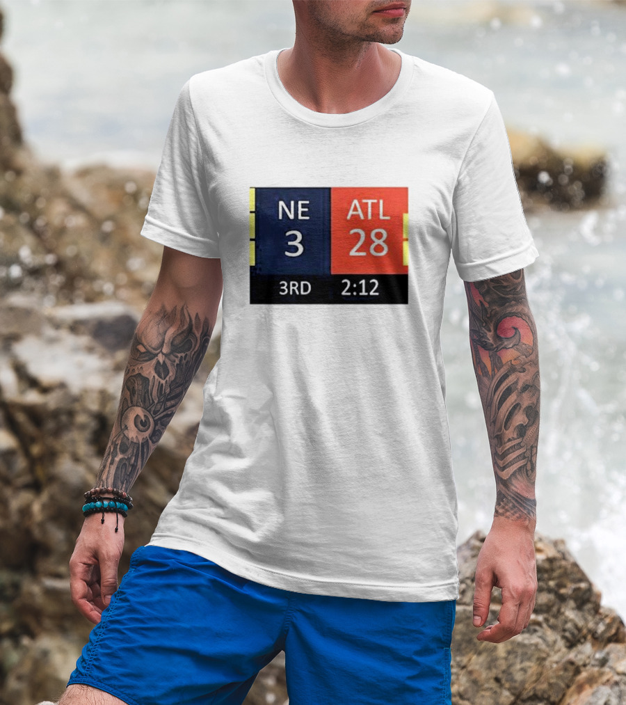 Cowboys Fan Wearing NE 3 ATL 28 3RD 2:12 T-Shirt