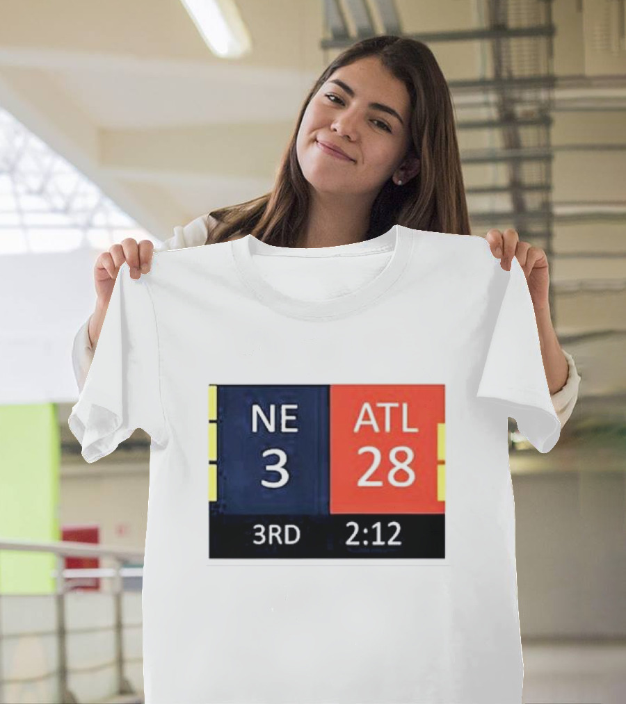 Cowboys Fan Wearing NE 3 ATL 28 3RD 2:12 T-Shirt