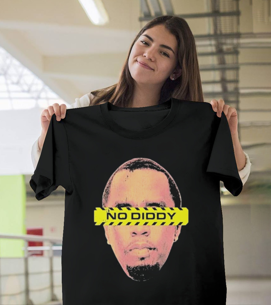Imtaitianaj Creative Text No Diddy Caution Overlay T-Shirt