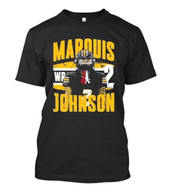 Marquis Johnson WR 2 Football Player Black And Yellow T-Shirt