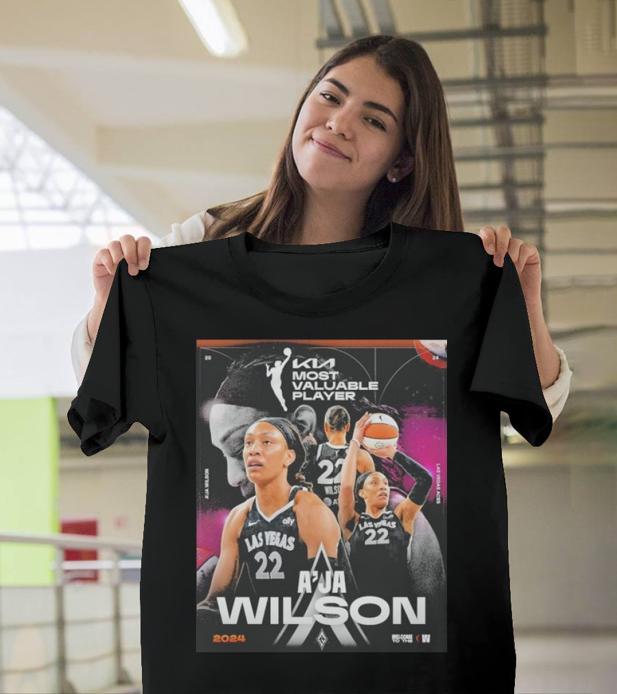 Kia Most Valuable Player A'ja Wilson Las Vegas 22 2024 Welcome to the W T-Shirt