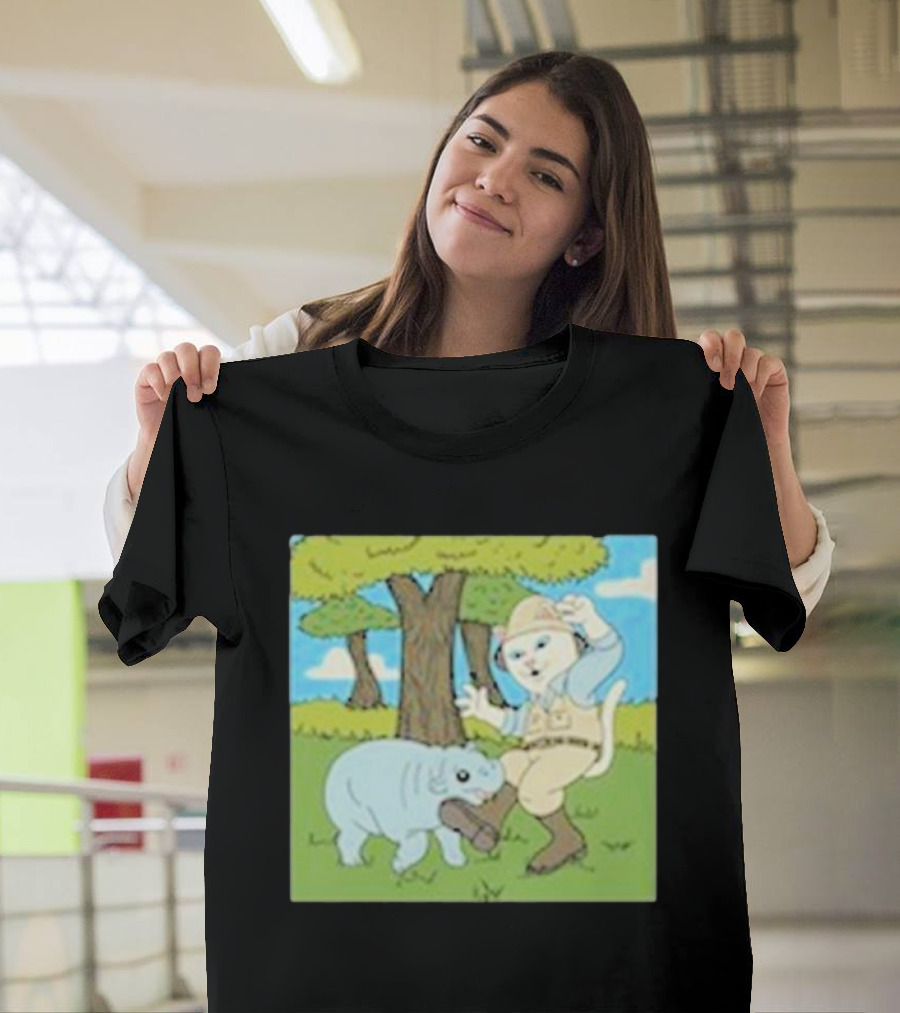 Ripndip Moodeng Don’t Get Bit Cat Explorer and Hippo Scene T-Shirt