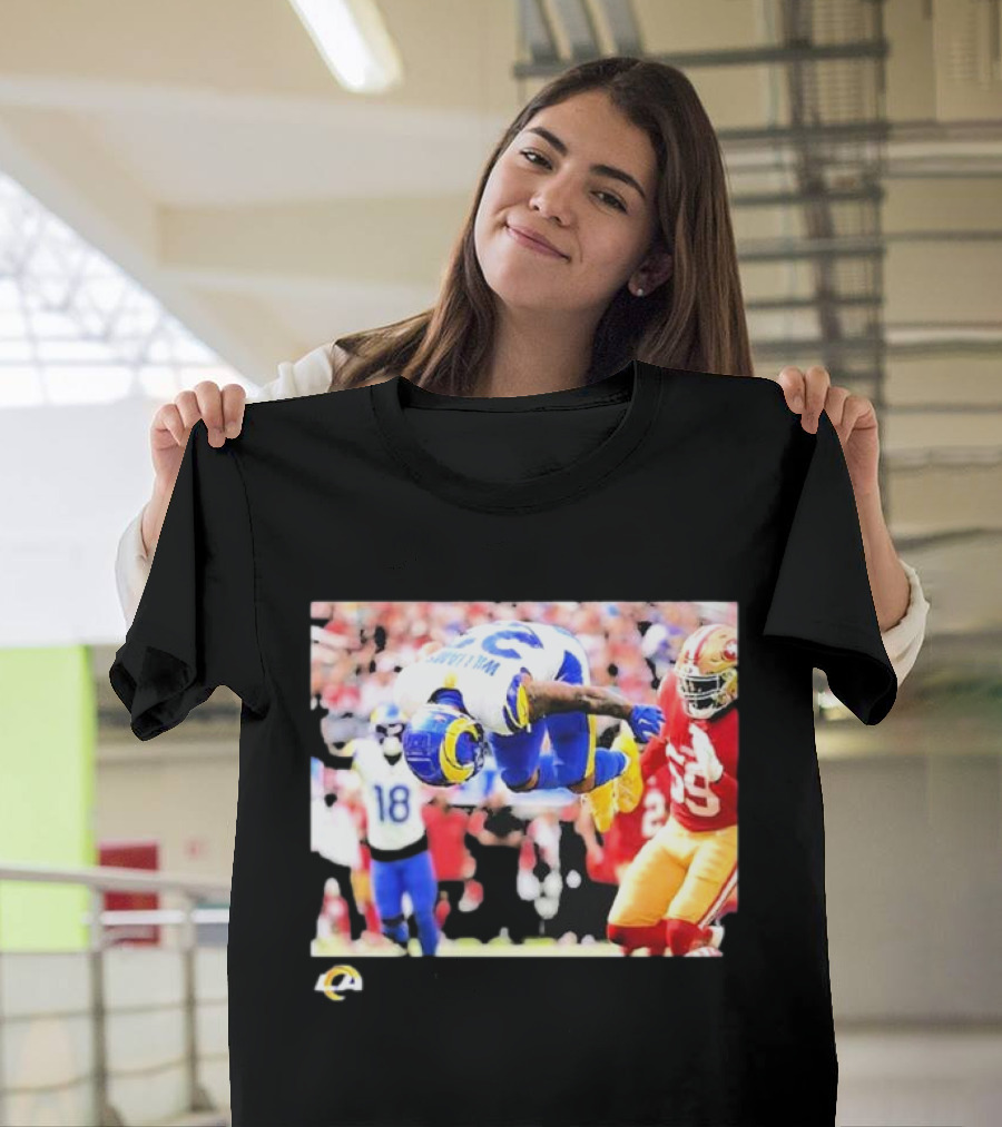 Kyren Williams Los Angeles Rams NFL Action Jump vs 49ers Week 3 T-Shirt