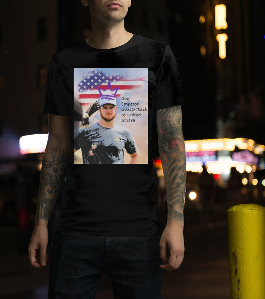 God Emperor Quarterback Of United States With American Flag And Eagle T-Shirt