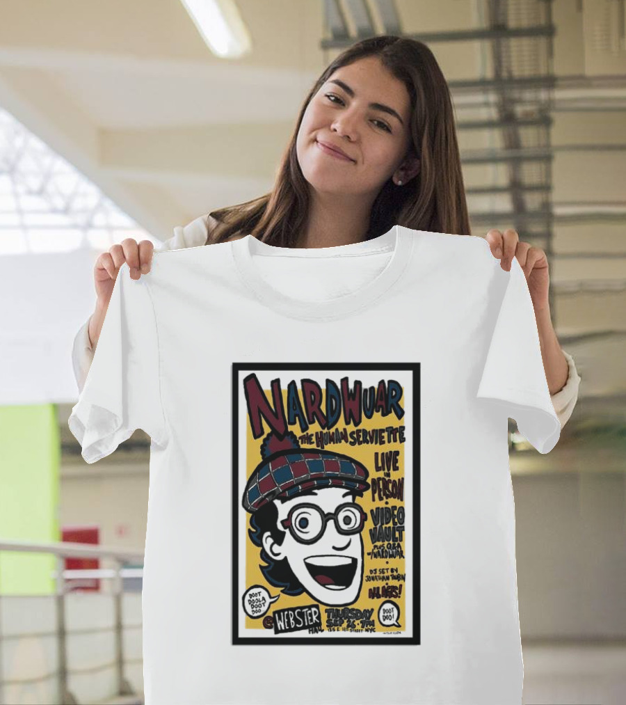 Nardwuar the Human Serviette Live Person Video Party Webster Hall Sep 26 2024 Show in Hi-Fi Jonathan Toubin DJ Set T-Shirt