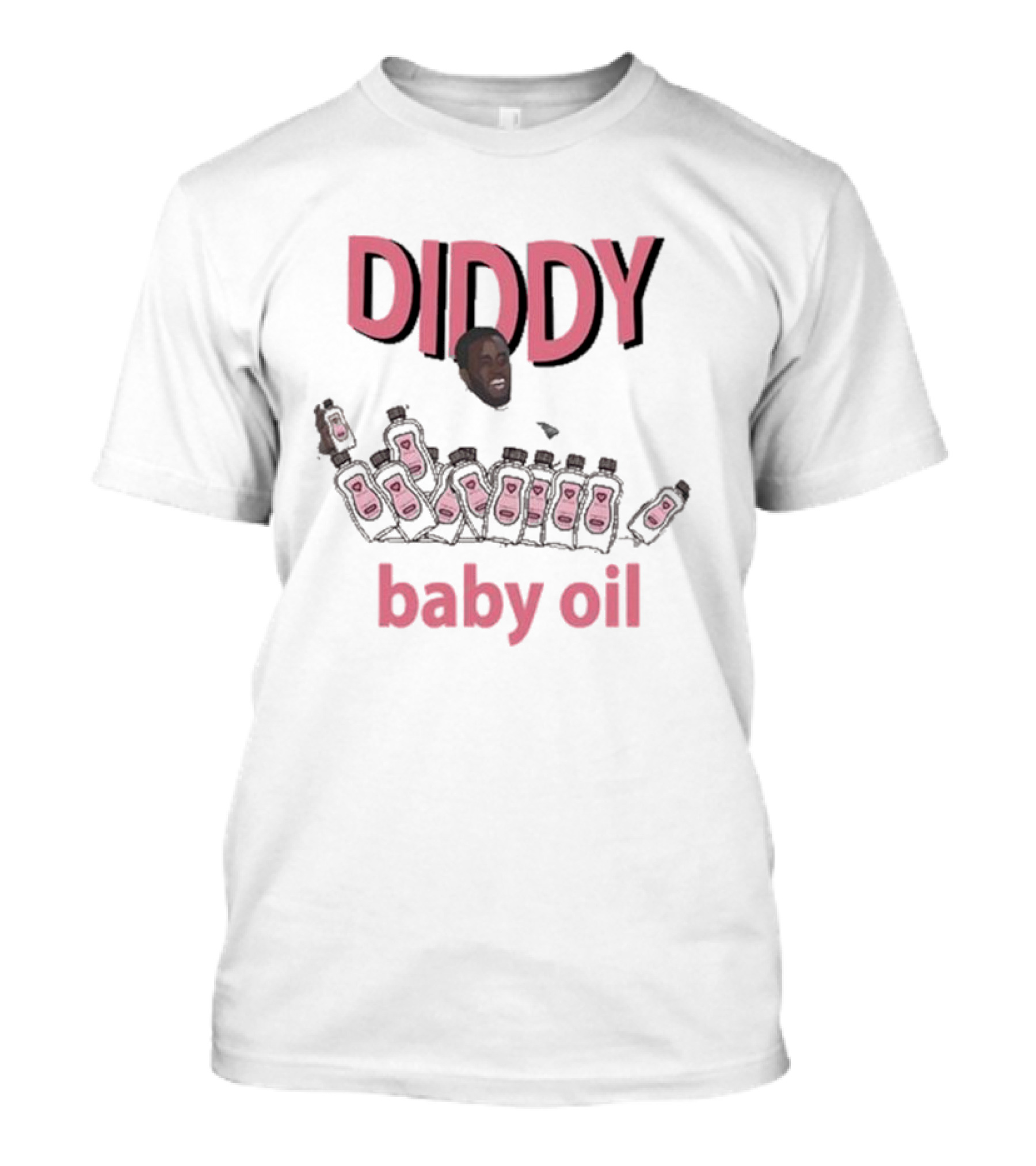 Diddy Baby Oil Bottles Pile With Smiling Face T-Shirt
