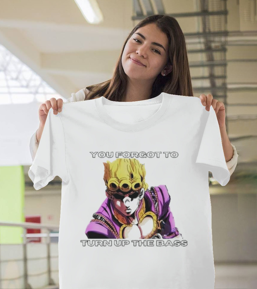 Giorno Giovanna You Forgot To Turn Up The Bass JoJo's Bizarre Adventure Anime Character Vibrant Purple T-Shirt