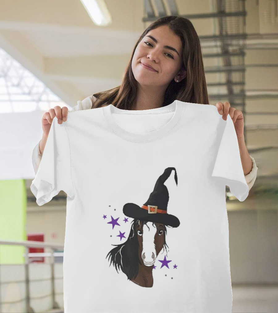 Katie Van Slyke Mini Witch Horse with Stars T-Shirt