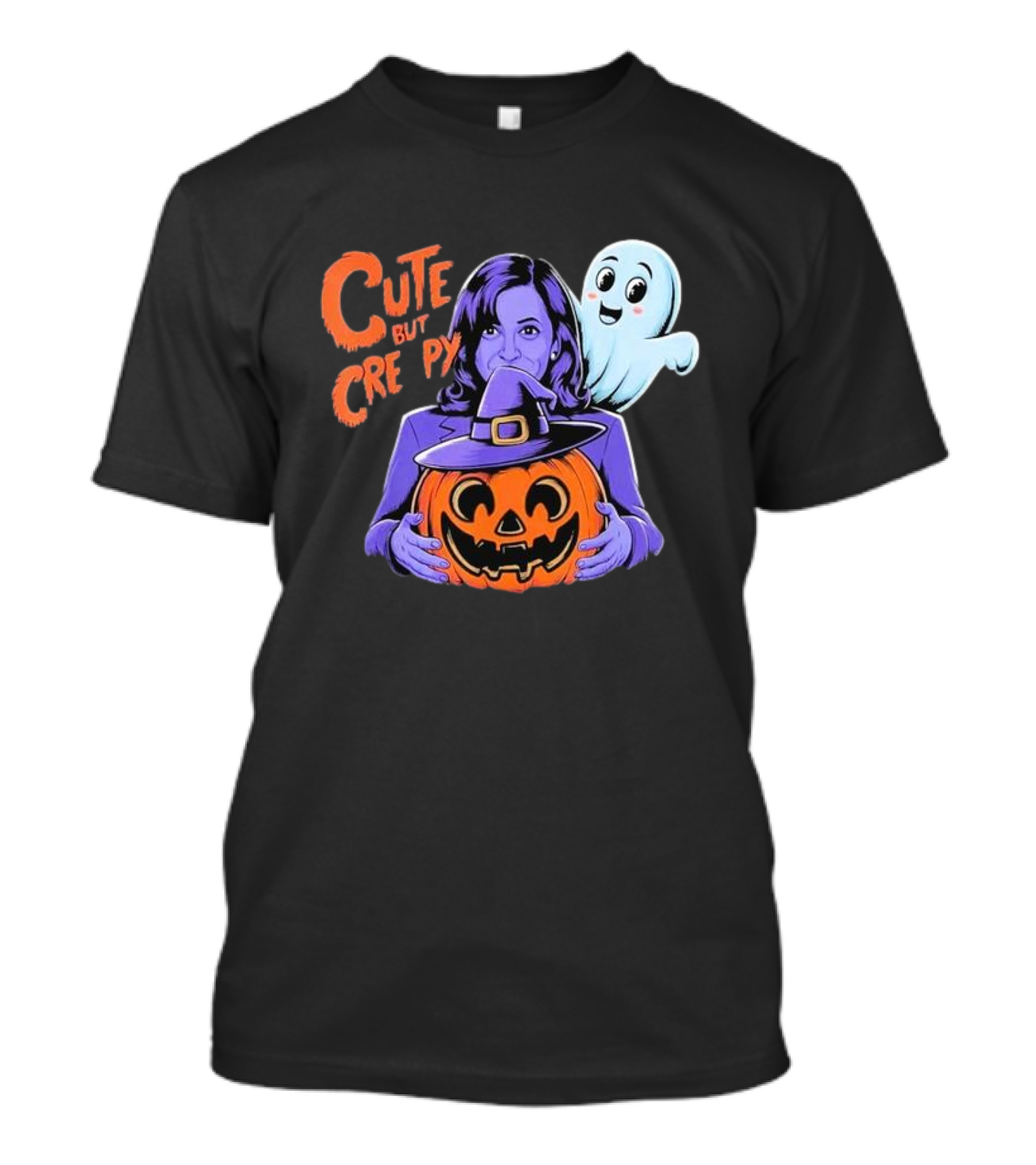 Cute But Creepy Halloween Kamala Harris Pumpkin Ghost T-Shirt