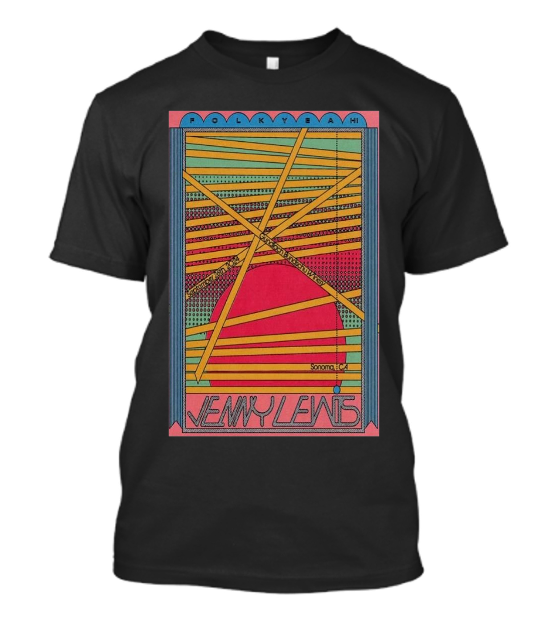 Folkyeah Jenny Lewis Sonoma CA September 26 2024 Gundlach Bundschu Winery Psychedelic Sunburst T-Shirt