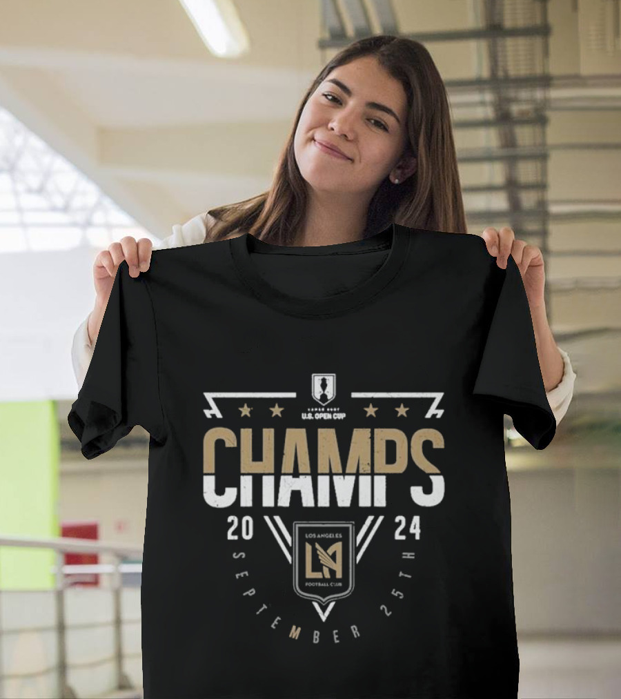 Lafc 2024 Lamar Hunt U.S. Open Cup Champs September 25th Los Angeles Football Club T-Shirt