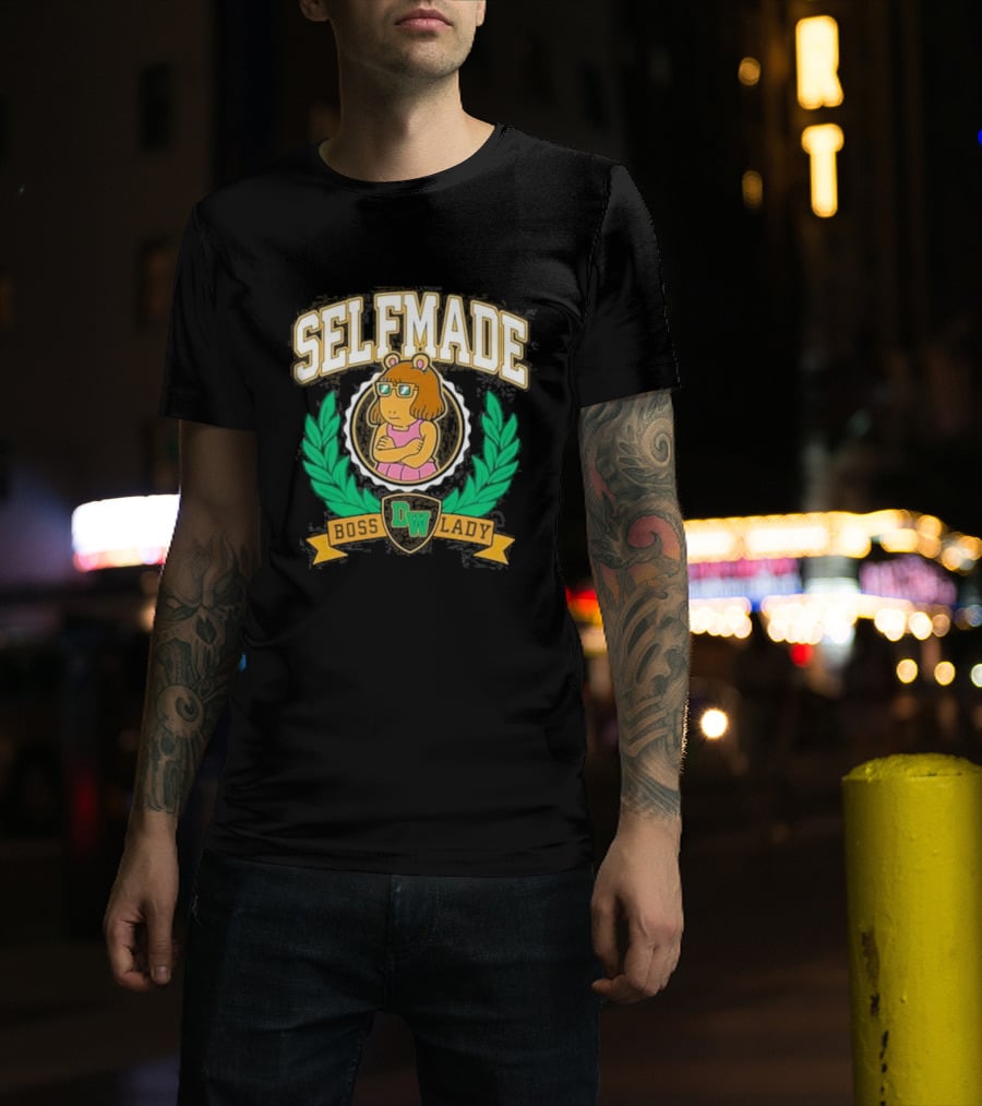 Selfmade Tired D.W. Meme Boss Lady Retroki T-Shirt