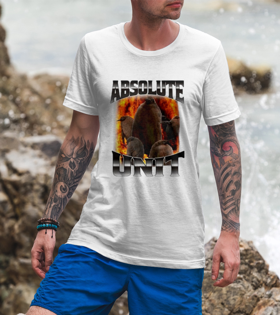 Absolute Unit Penguin Fire Bootleg Rap T-Shirt