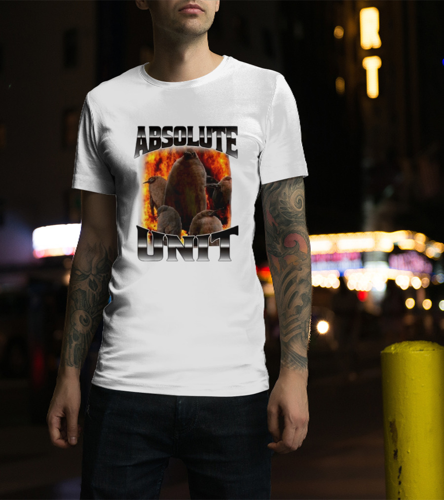 Absolute Unit Penguin Fire Bootleg Rap T-Shirt