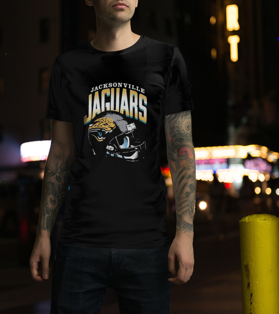 Jacksonville Jaguars Gradient Jaguars Helmet T-Shirt