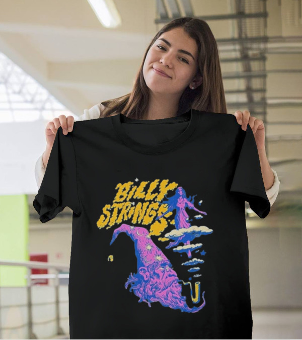 Billy Strings Wizard Head Psychedelic Clouds And Stars T-Shirt