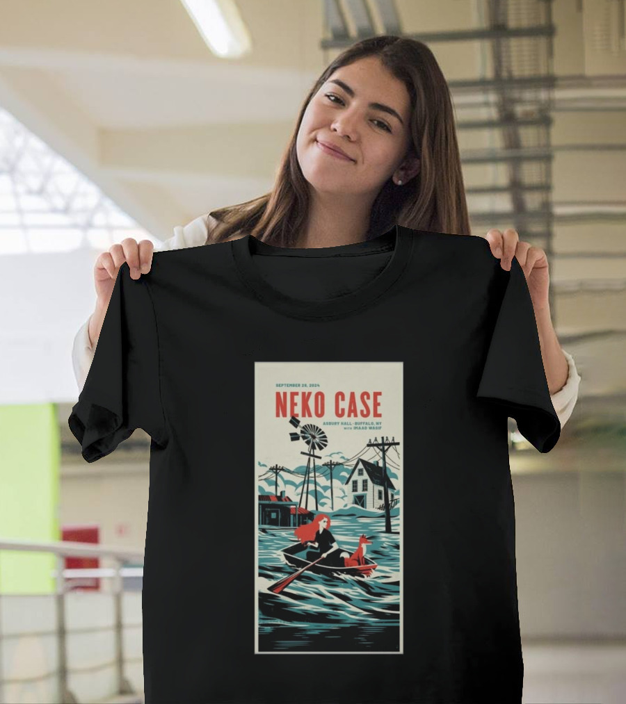 Neko Case September 29 2024 Asbury Hall Buffalo NY Gondola Scene with Windmill and Dog T-Shirt