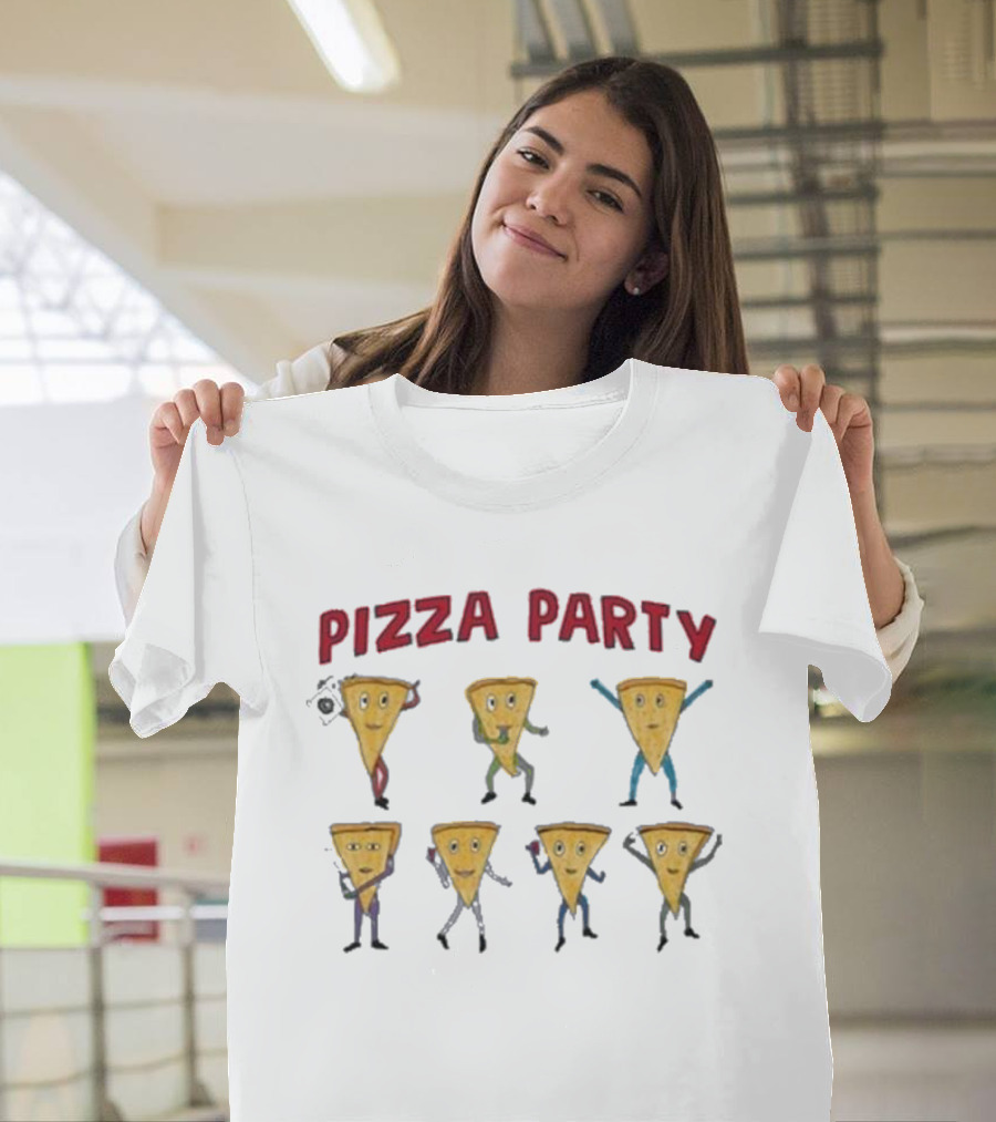 Dave Portnoy Pizza Party Dancing Slice Characters T-Shirt